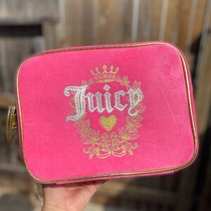 💗 NWT JUICY COUTURE HOT PINK LARGE MAKEUP BAG / Travel Bag - Hot Pink 💗💖✨